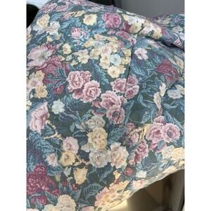 FLORAL Quilt Full Chic Farmhouse Roses Flowers French Country Cotton Reversible